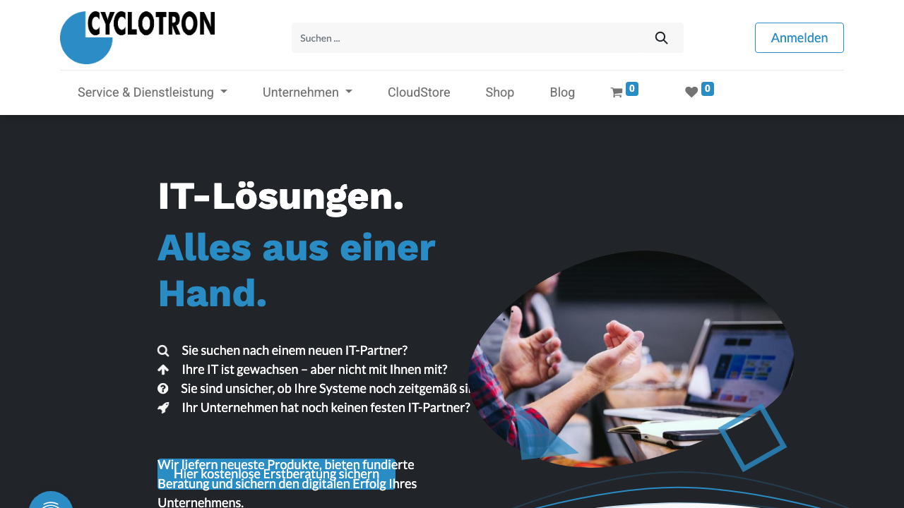 Startseite von Cyclotron ITK