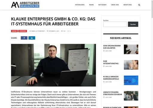 Artikel im Arbeitgebermagazin