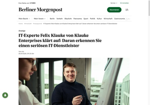 Artikel in der Berliner Morgenpost