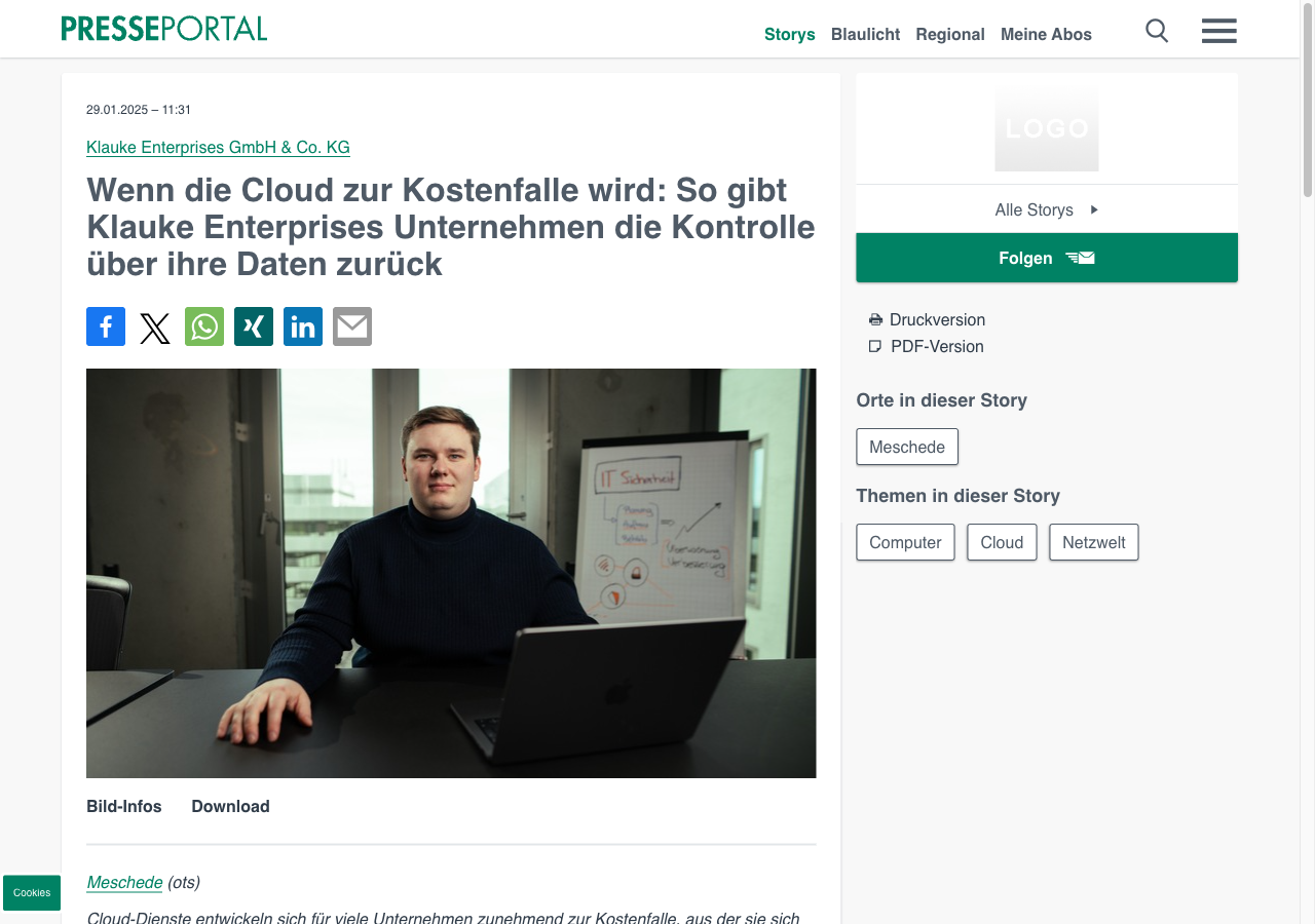 Presseportal: So gibt Klauke Enterprises Unternehmen die Kontrolle zurück