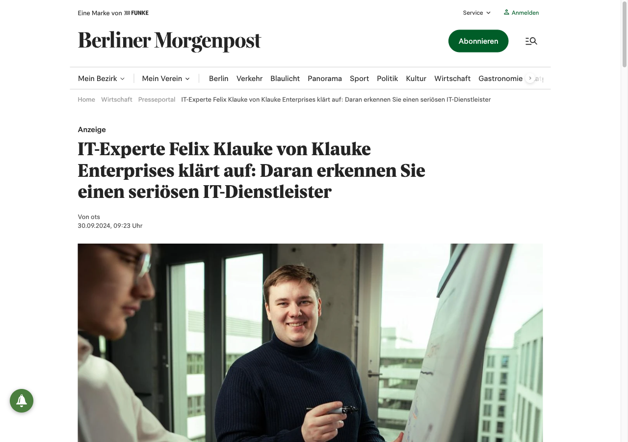Berliner Morgenpost: Daran erkennen Sie einen seriösen IT-Dienstleister